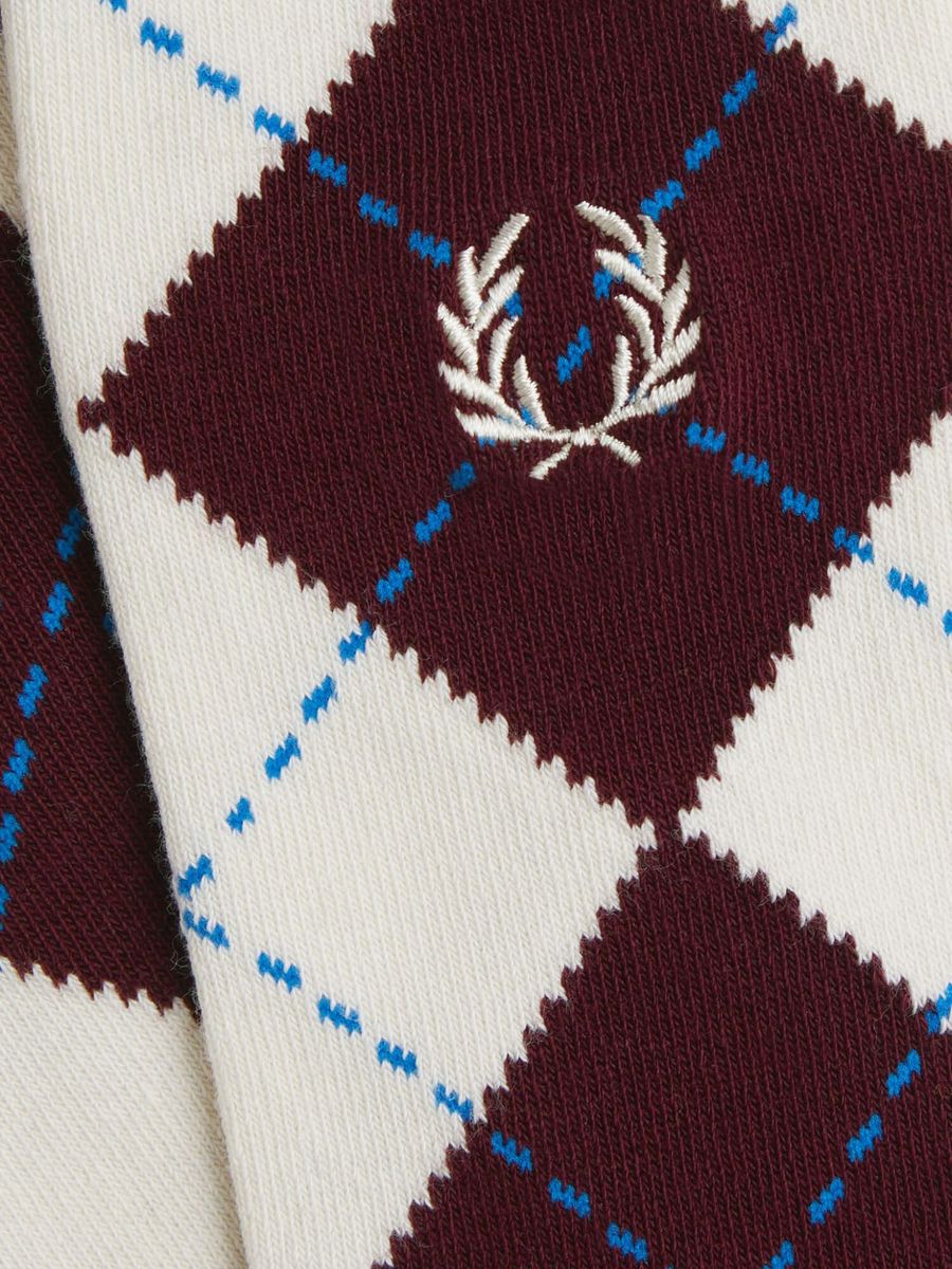 FRED PERRY — Носки Jacquard Argyle Sock Oxblood/Ecru