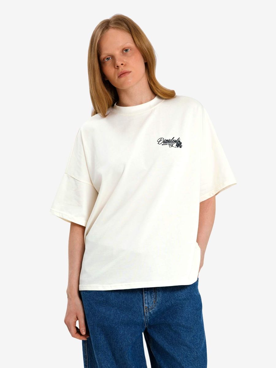 DISSIDENT — Футболка Table for One Oversized Tee Milk