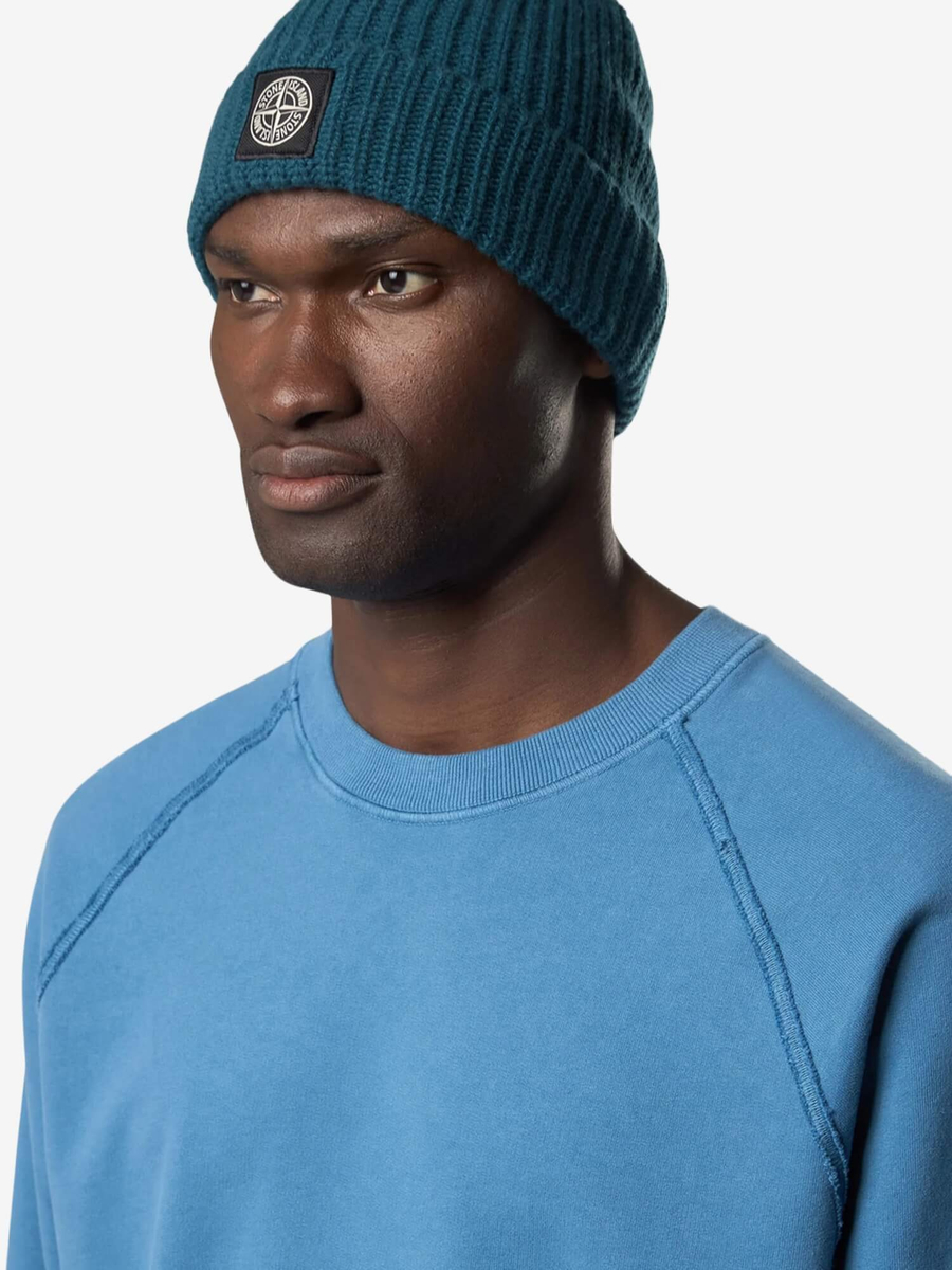 STONE ISLAND — Свитшот Organic Cotton Sweatshirt Gnawed Blue