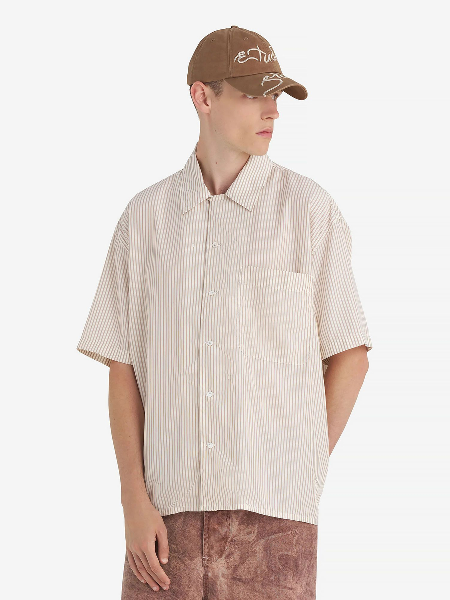 ÉTUDES STUDIO — Рубашка Camp Collar Shirt Striped Off White