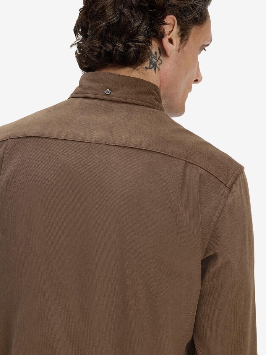 FRED PERRY — Рубашка Needle Cord Shirt Burnt Tobacco