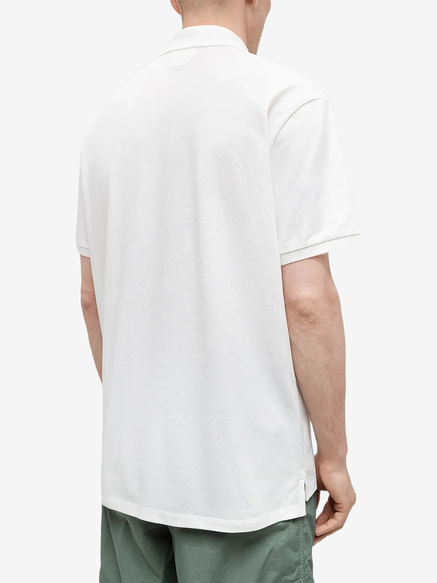 C.P. COMPANY — Поло Stretch Piquet Point Collar Polo Gauze White