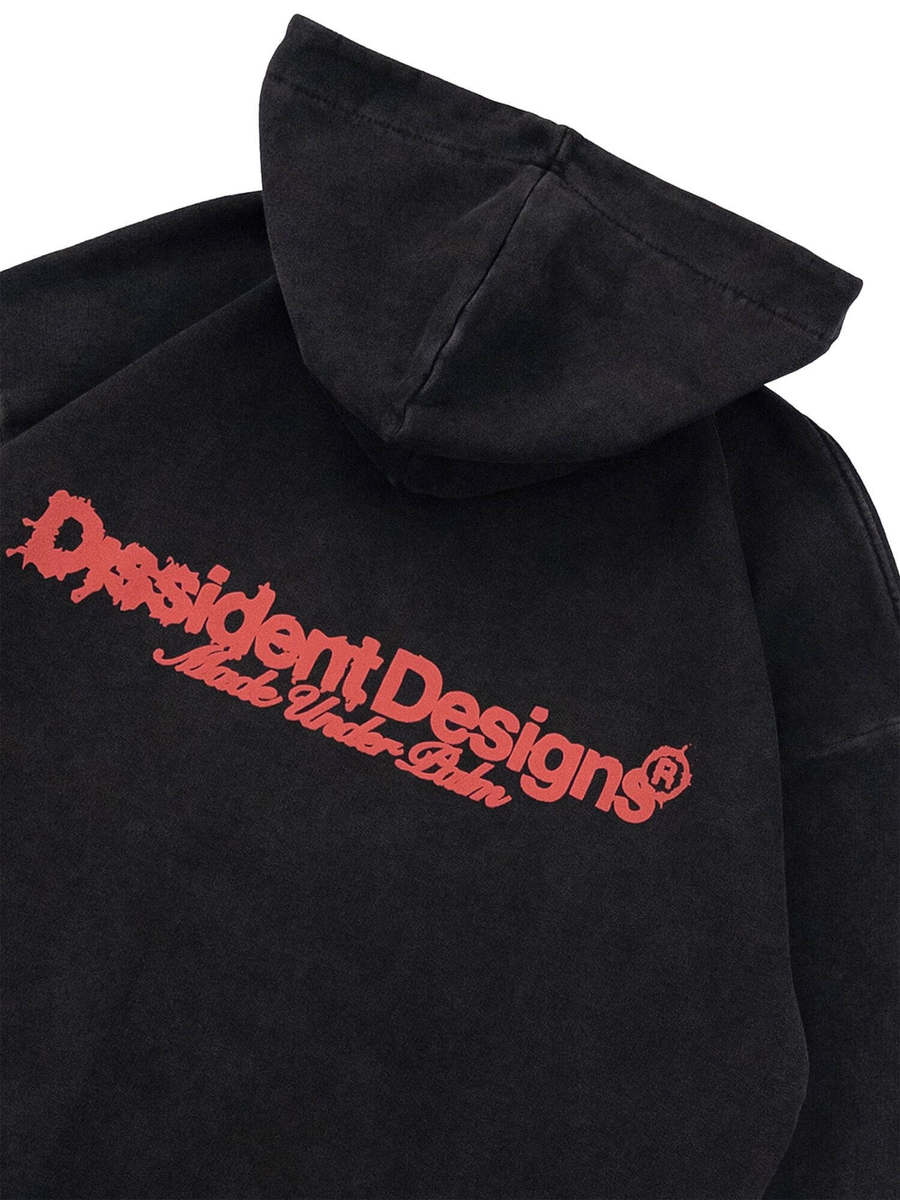 DISSIDENT — Худи DD Pufed Ink Dyed Hoodie in Asphalt