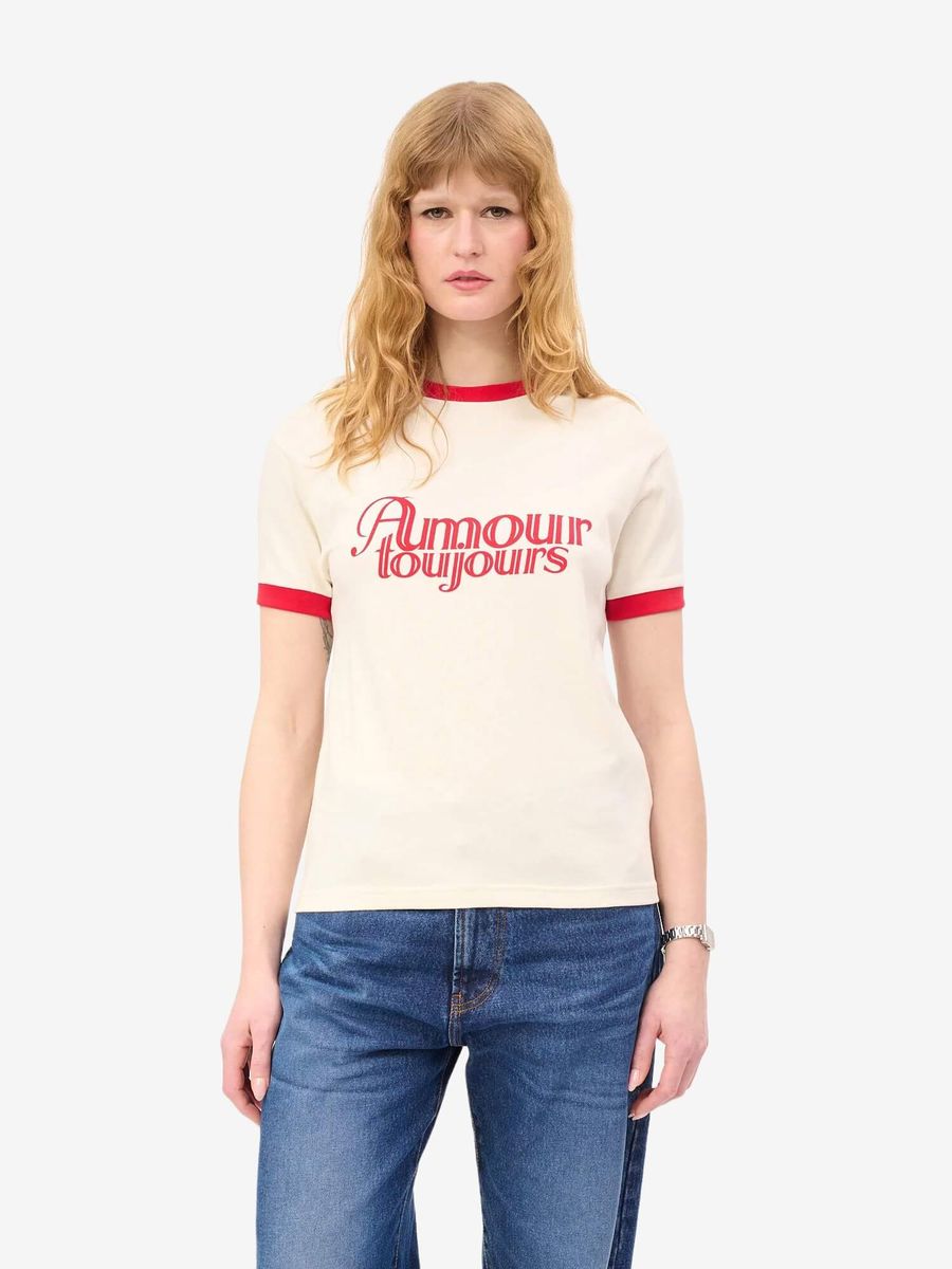 CARNE BOLLENTE — Футболка Even More Amour Off White/Red