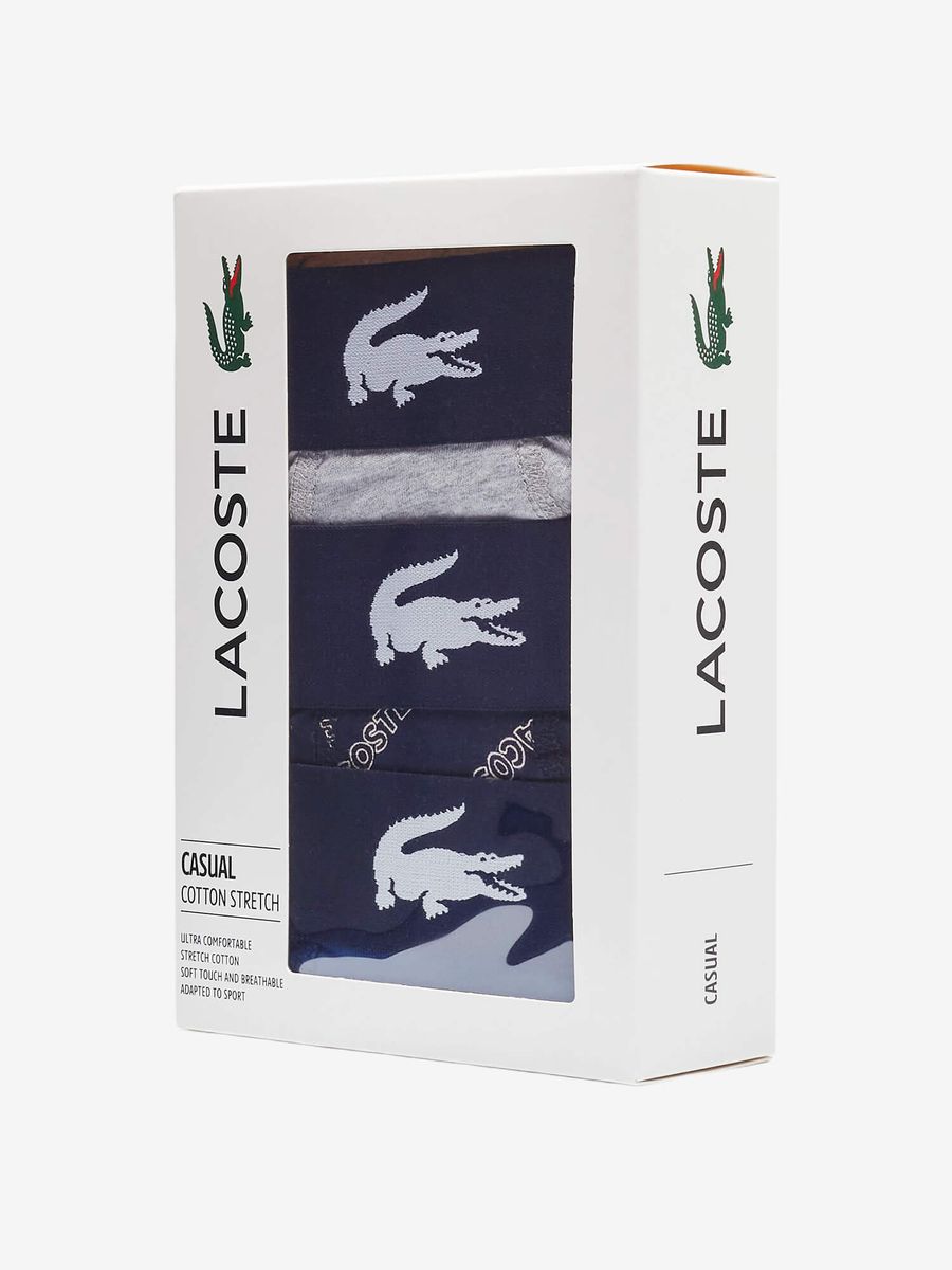 LACOSTE — Комплект Трусов Casual Boxer Brief Stripe Navy Blue/White/Stripes
