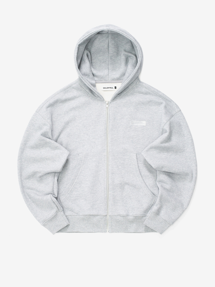 SAILOR PAUL — Худи Crop Zip Hoodie Серый Меланж
