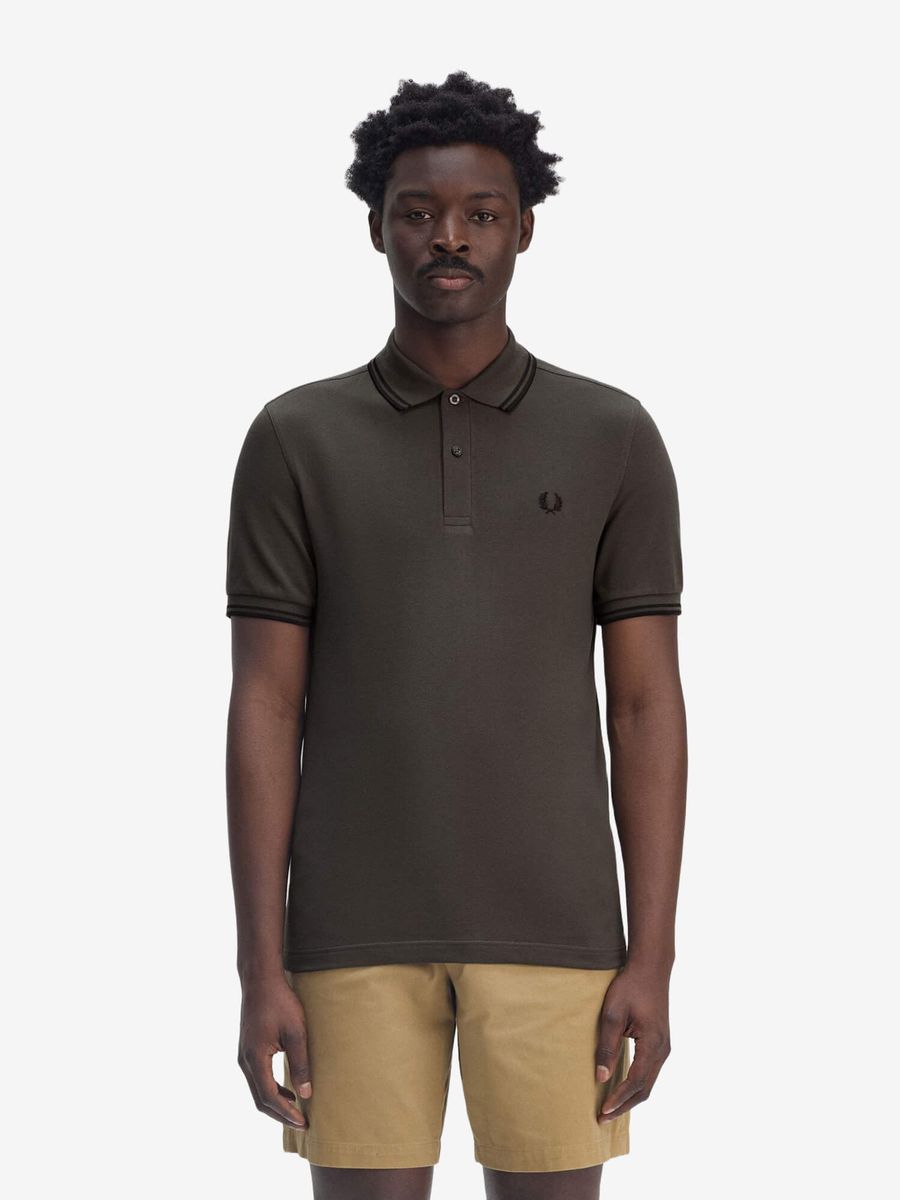 FRED PERRY — Футболка Поло Twin Tipped Polo Field Green