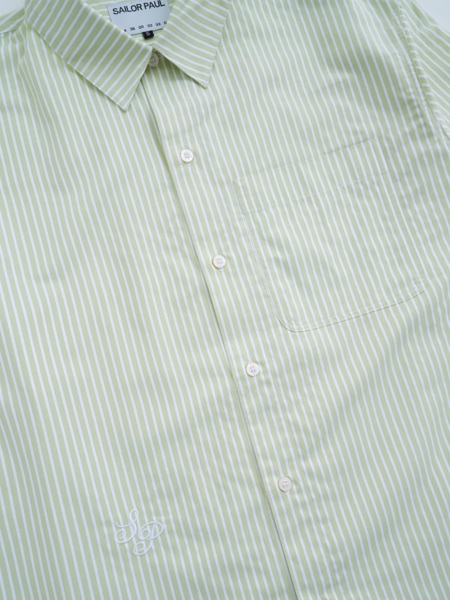 SAILOR PAUL — Рубашка Stripe Embroidery Матча