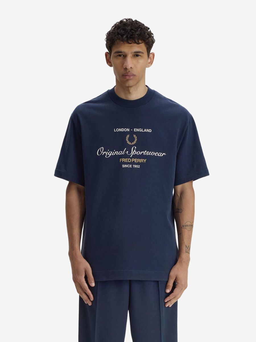 FRED PERRY — Футболка Original Sportwear Tee Navy