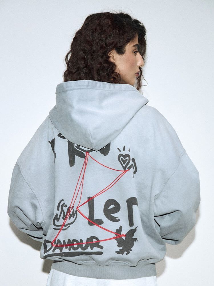 BRÛLER D’AMOUR — Худи Zip Investigation Grey