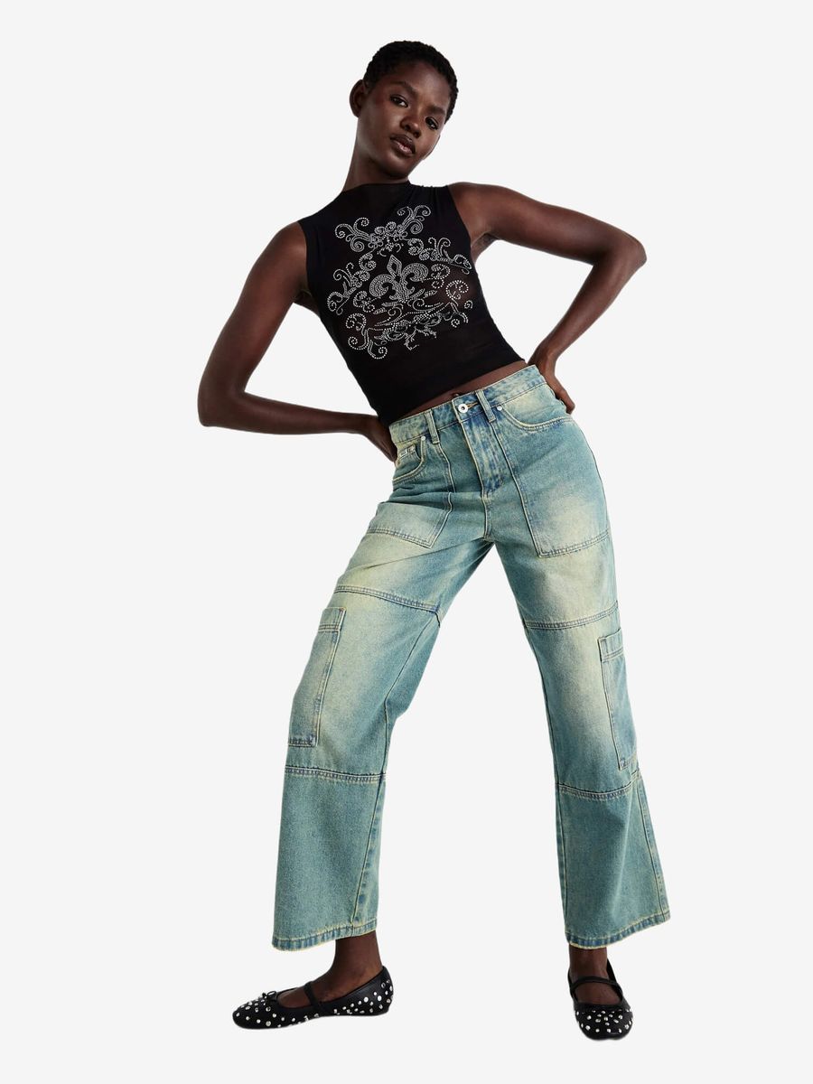 THE RAGGED PRIEST — Straight Combat Jean Dirty Blue Wash
