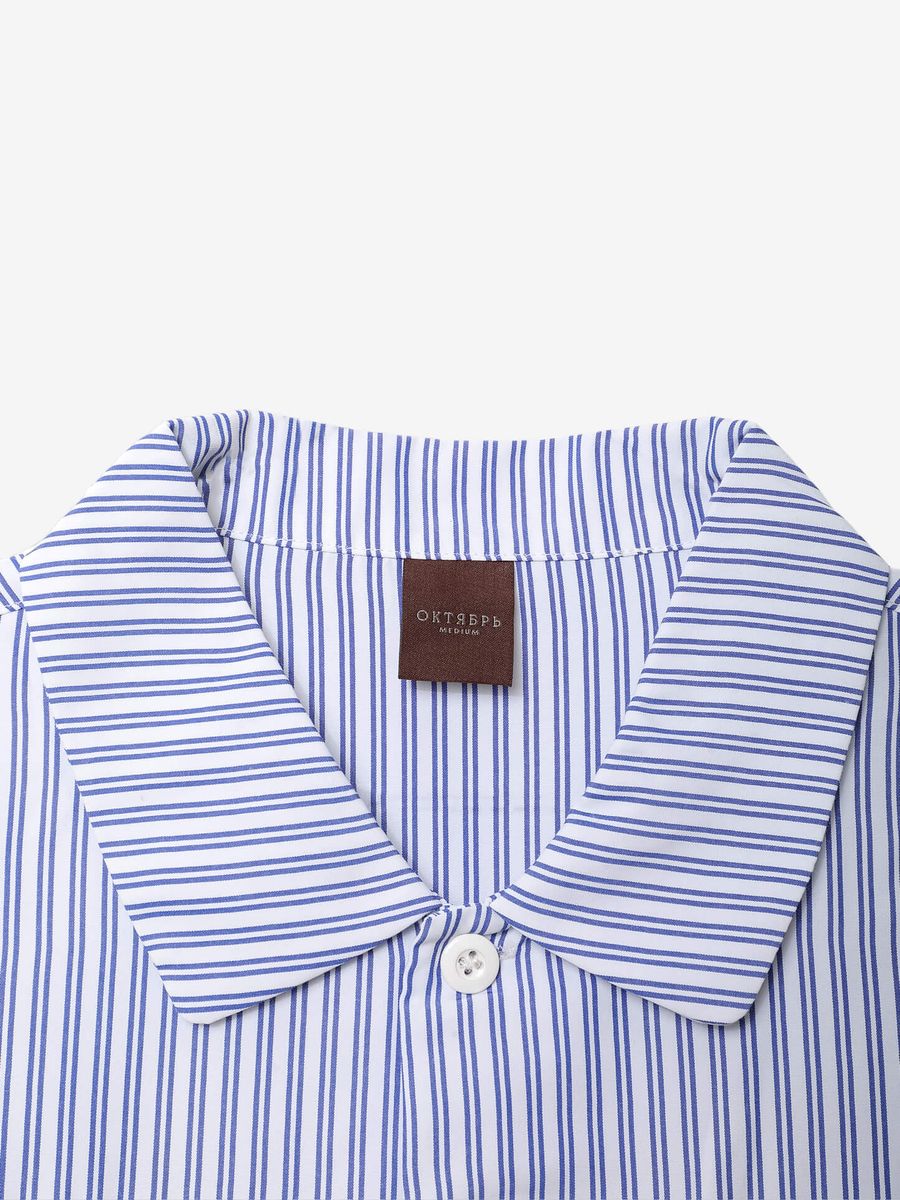 ОКТЯБРЬ — Рубашка AW'25 Work SS White Stripe