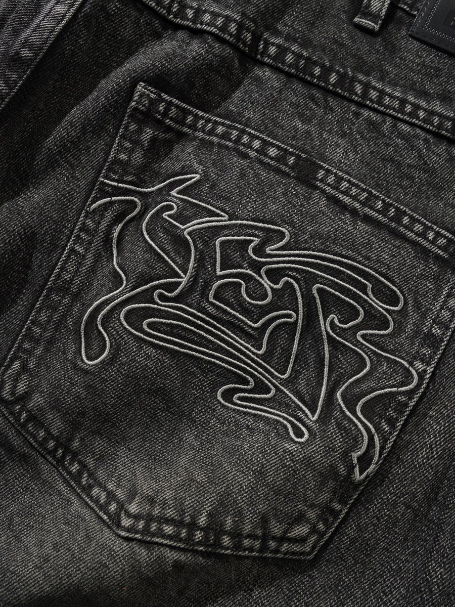 BUTTER GOODS — Джинсы Drummer Baggy Denim Jeans Streaky Black