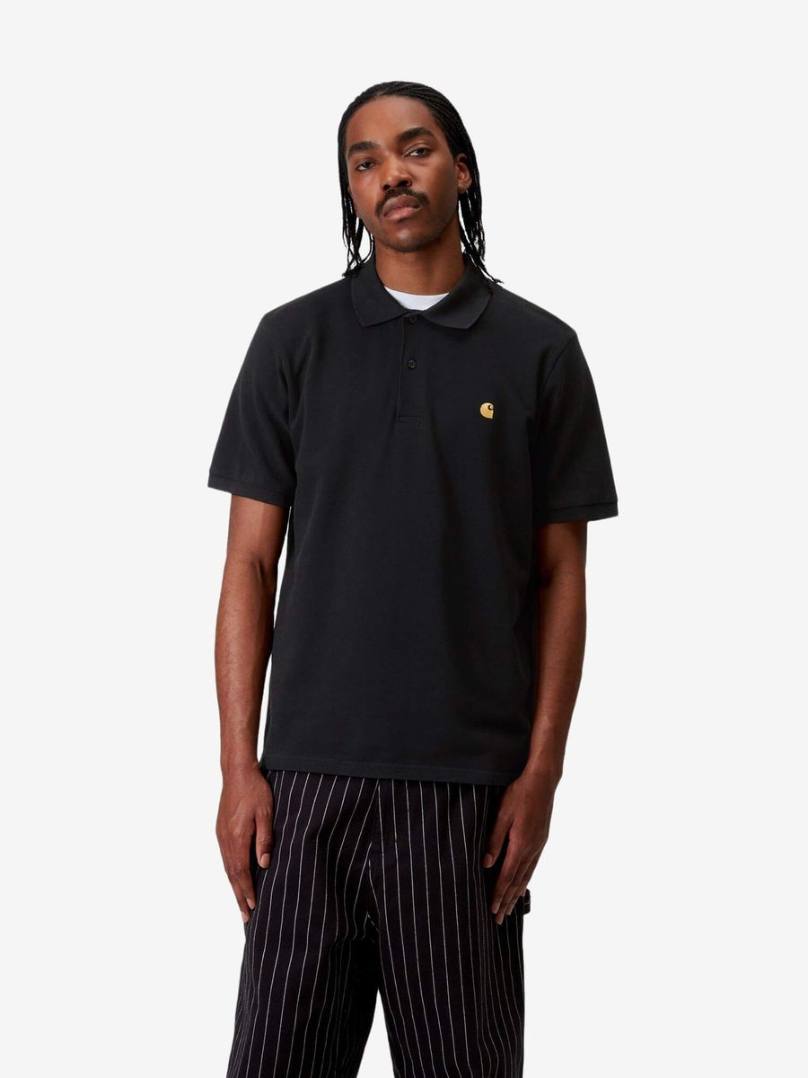 CARHARTT WIP — Футболка Поло Chase Pique Black/Gold
