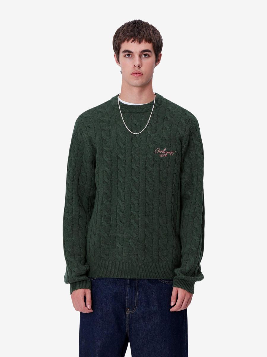 CARHARTT WIP — Свитер Вязаный Signature Sycamore Tree/Dusty Rose