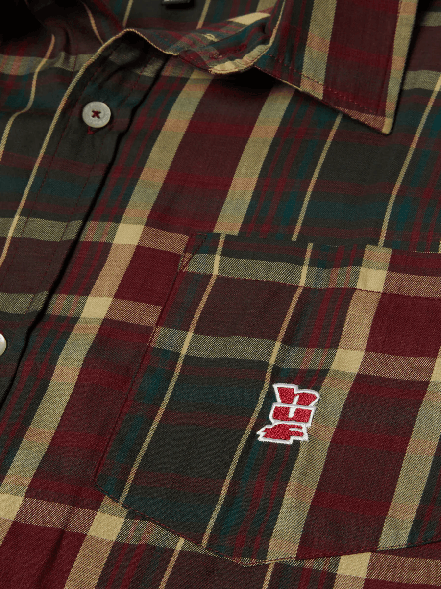 HUF — Рубашка Megablast Plaid LS Shirt Deep Wine