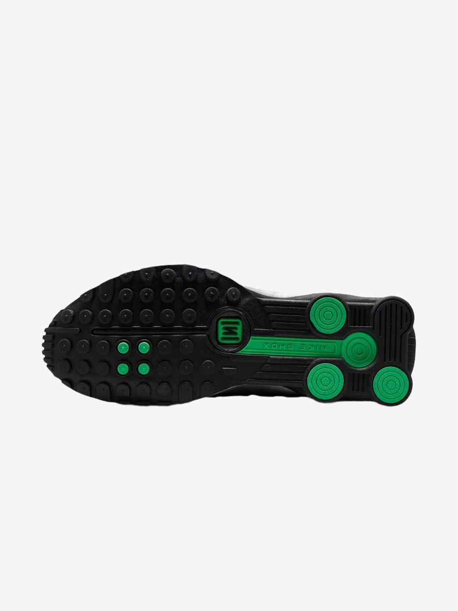 NIKE — Кроссовки Shox R4 Metalic Silver/Black/Green