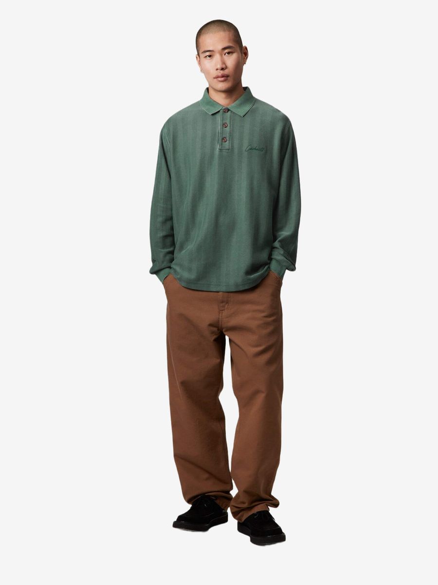 CARHARTT WIP — Рубашка-регби Morrison Rugby Conifer (Pigment Garment Dyed)