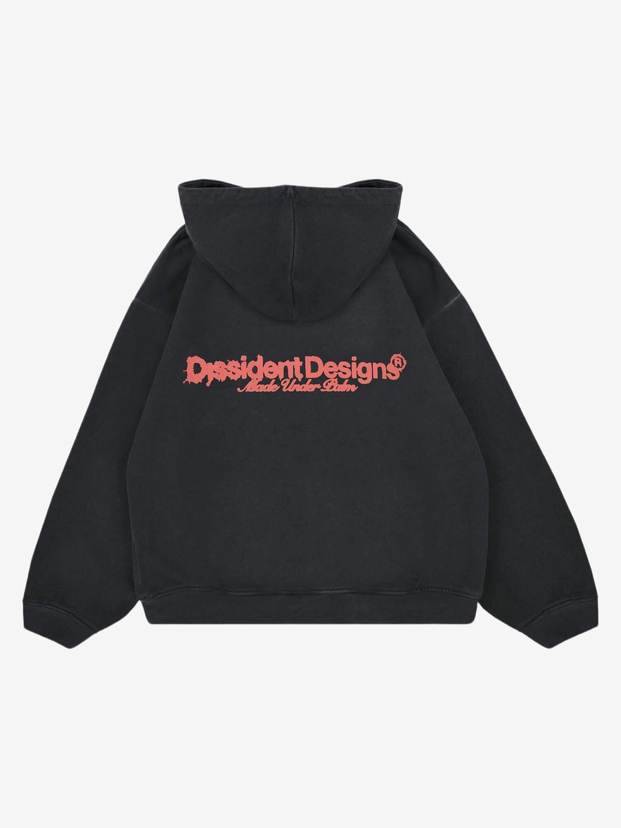 DISSIDENT — Худи DD Pufed Ink Dyed Hoodie in Asphalt