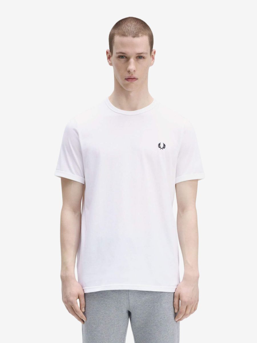 FRED PERRY — Футболка Ringer White/Black