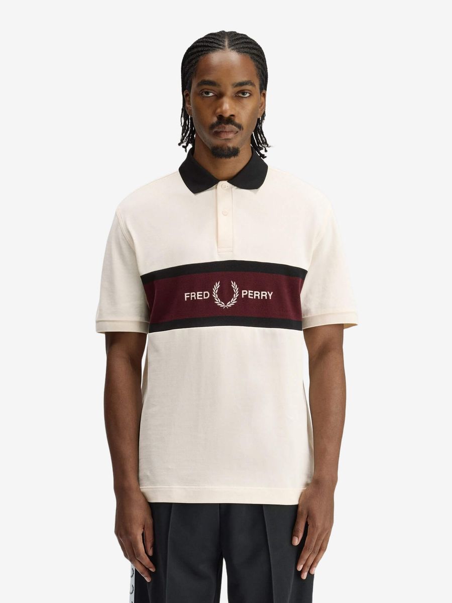 FRED PERRY — Рубашка Поло Embroidered Panel Polo Ecru