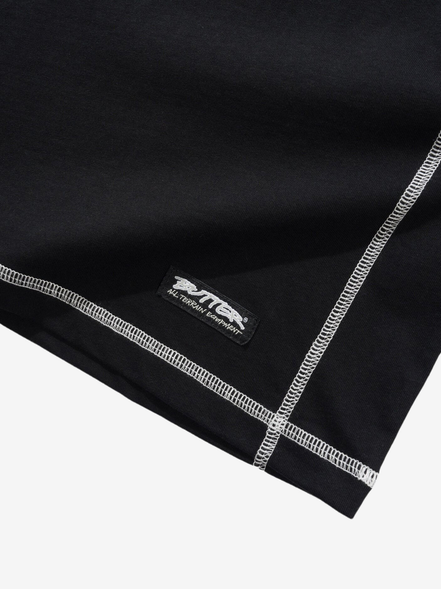 BUTTER GOODS — Футболка Cliff Contrast Tee Black