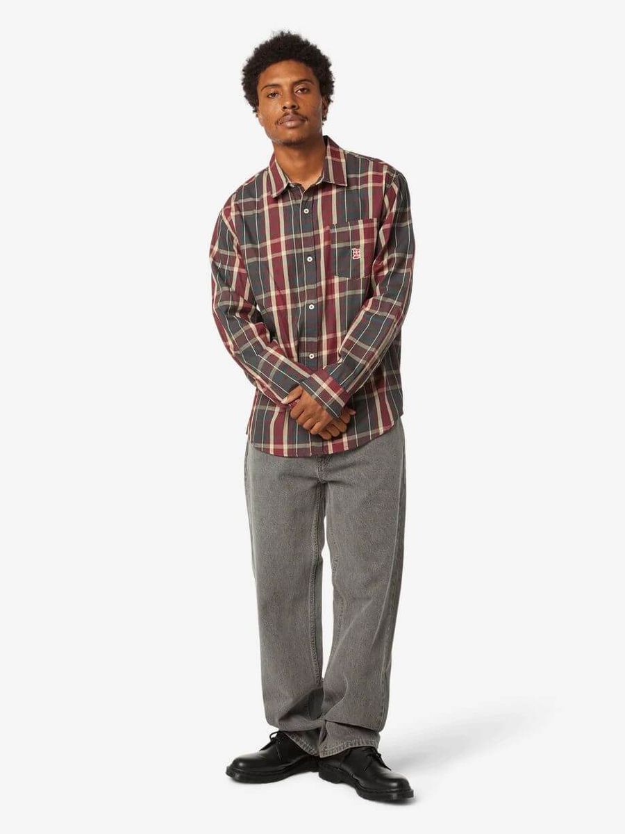 HUF — Рубашка Megablast Plaid LS Shirt Deep Wine