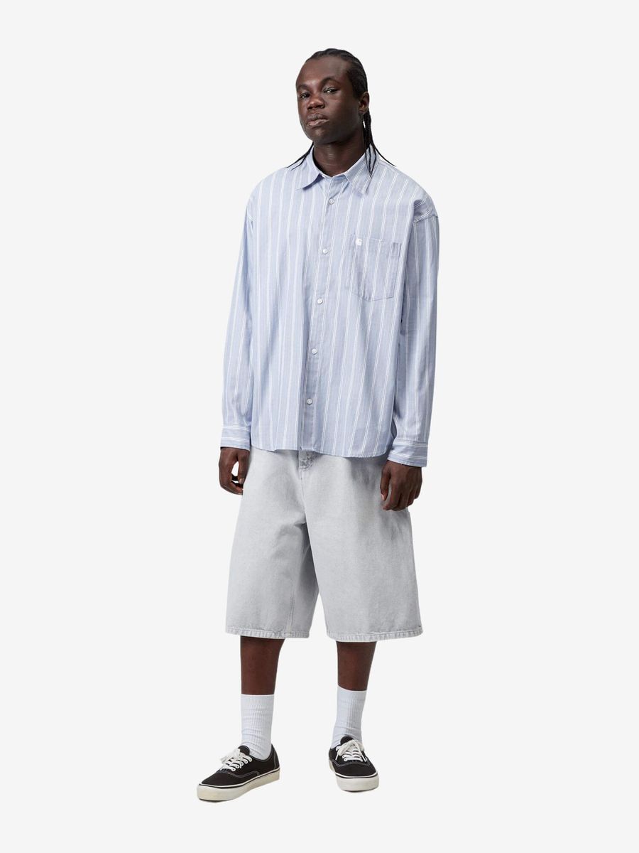 CARHARTT WIP — Рубашка L/S Beale Stripe Shirt Gentle Blue/White