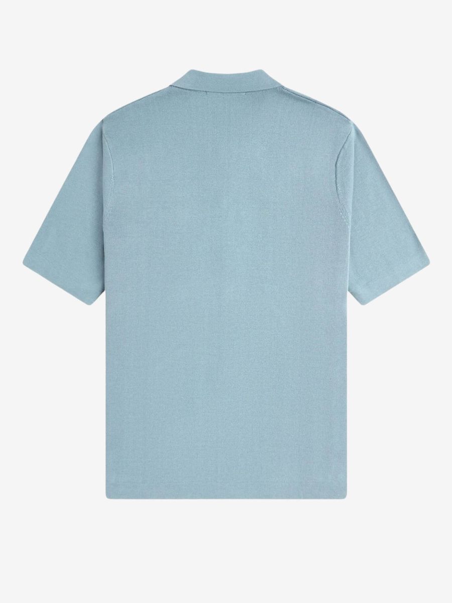 FRED PERRY — Рубашка вязанная Tonal Vertical Stripe Shirt Stockport Blue