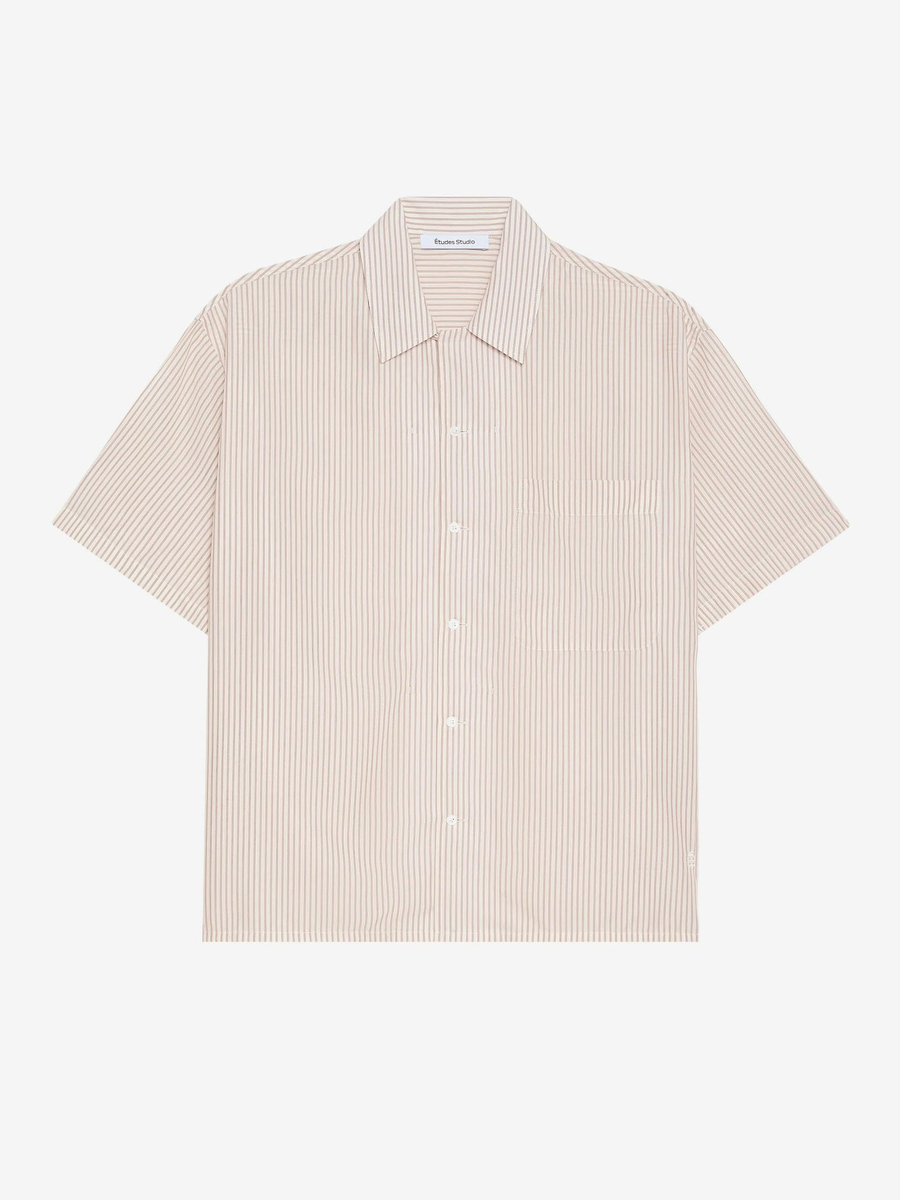 ÉTUDES STUDIO — Рубашка Camp Collar Shirt Striped Off White