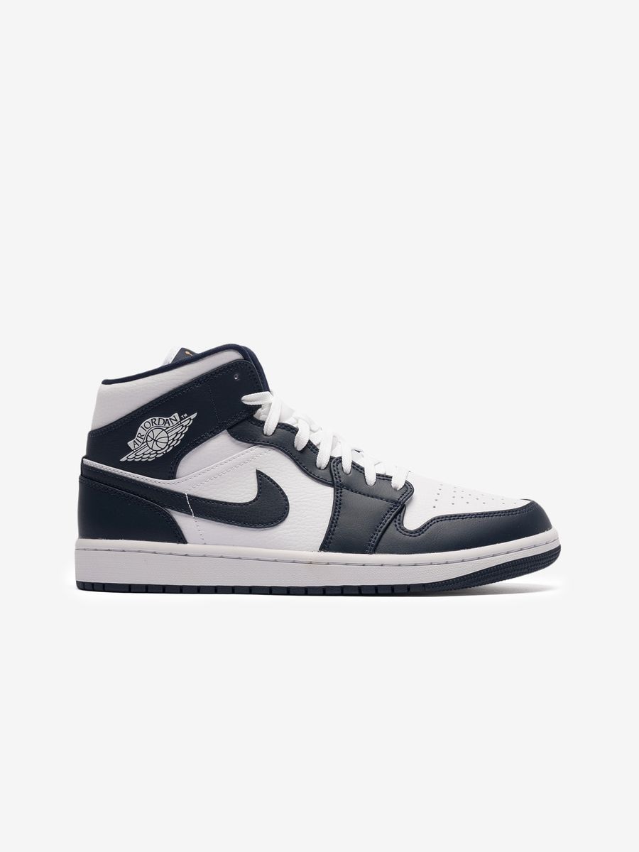 NIKE — Кроссовки Air Jordan 1 Mid White Metallic/Obsidian