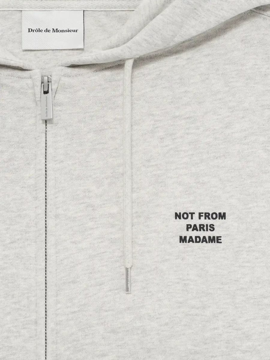 DRÔLE DE MONSIEUR — Худи Slogan ZIP Sweat Grey