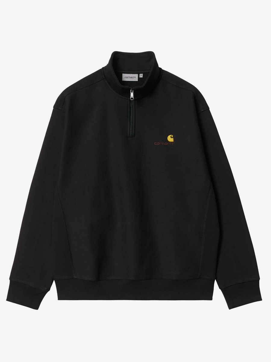 CARHARTT WIP — Свитшот American Script Half Zip Black