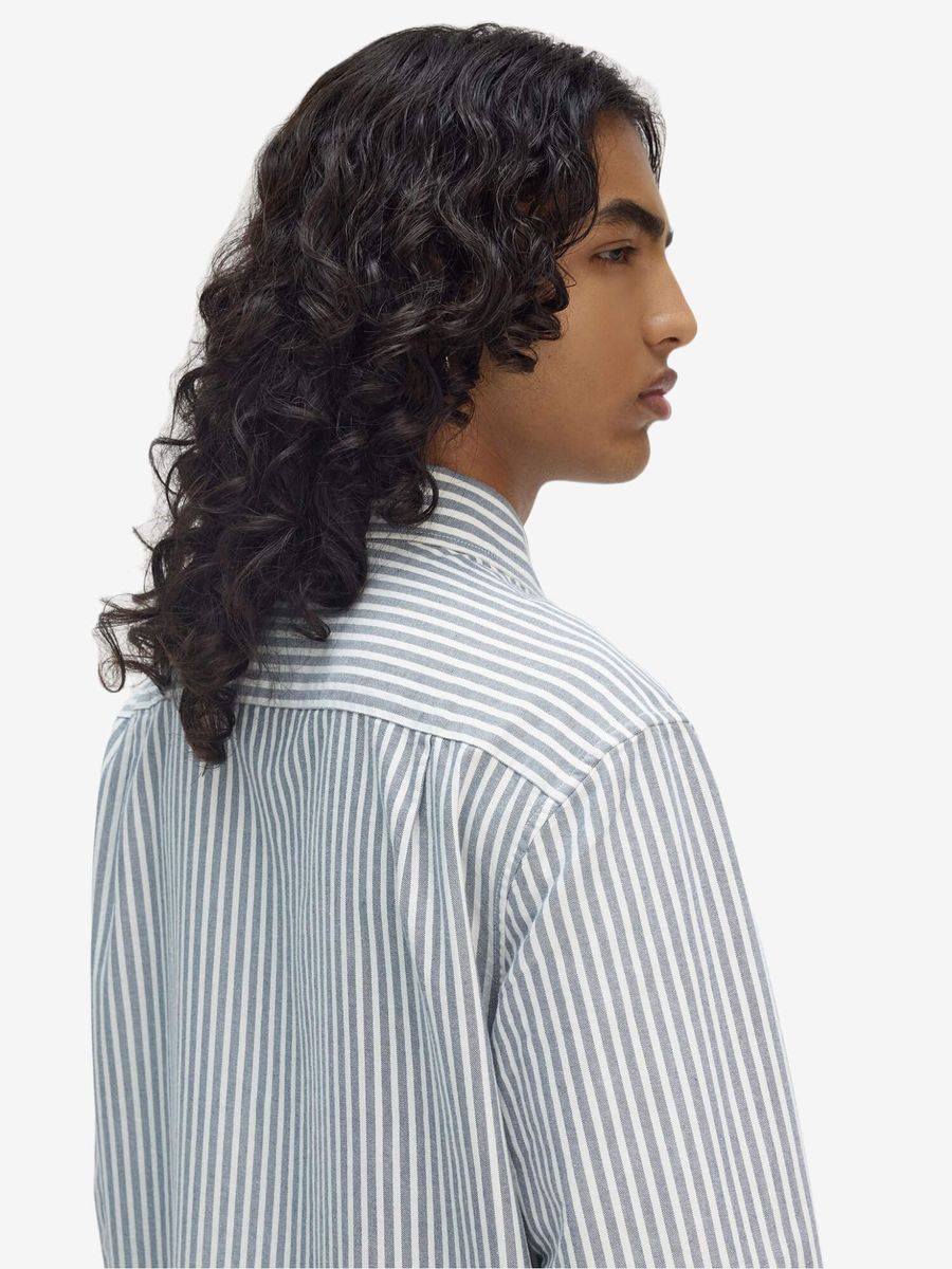 FRED PERRY — Рубашка Oxford Stripe Tennis Blue