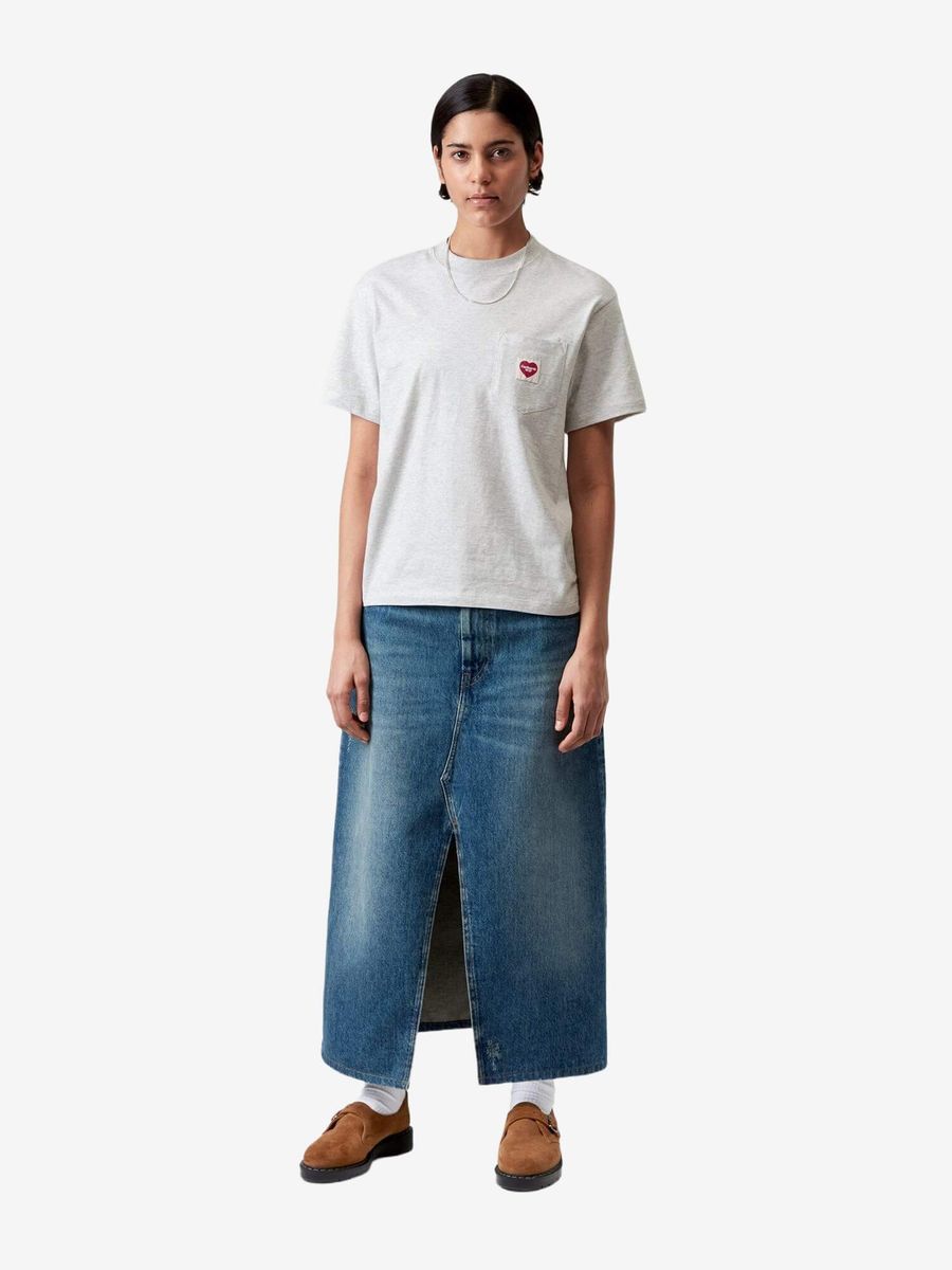 CARHARTT WIP — Футболка W S/S Pocket Heart Ash Heather/Red