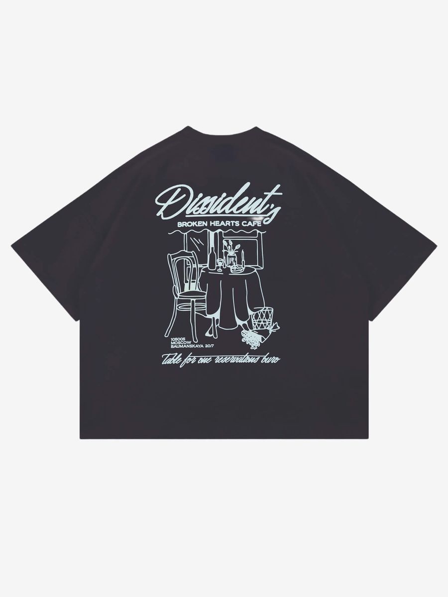 DISSIDENT — Футболка Table for One Oversized Tee Concrete