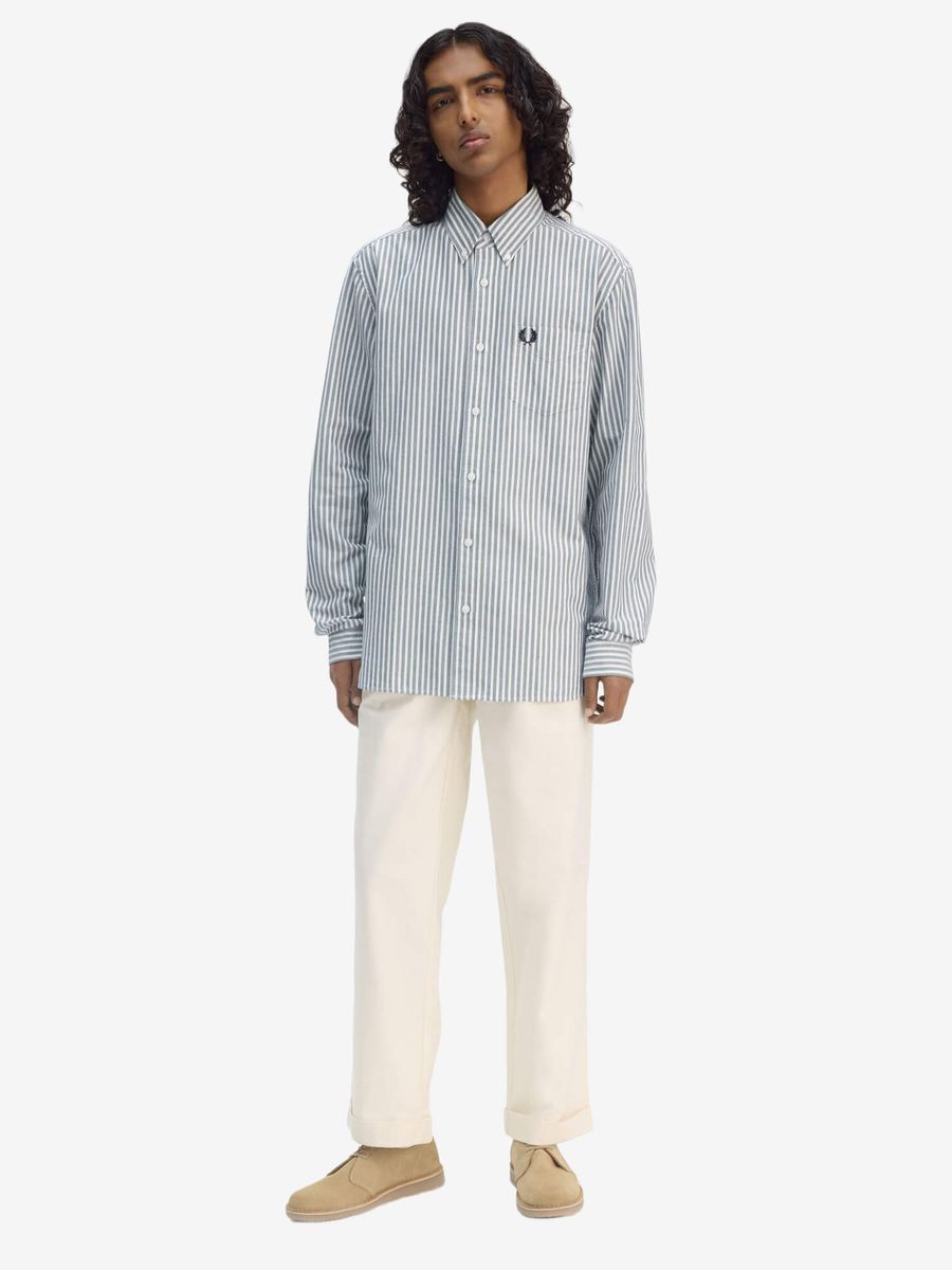FRED PERRY — Рубашка Oxford Stripe Tennis Blue