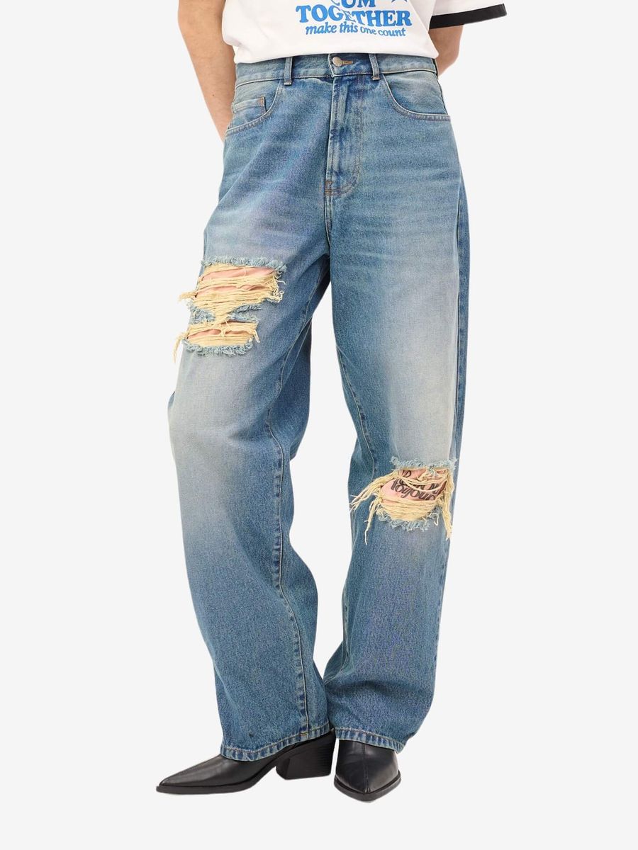 CARNE BOLLENTE — Джинсы (AW25DP0301) Tattoo Tease Washed Light Blue