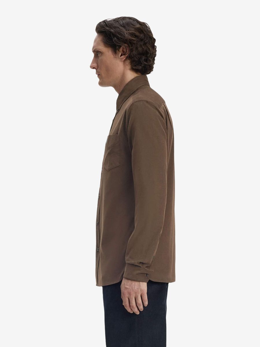 FRED PERRY — Рубашка Needle Cord Shirt Burnt Tobacco