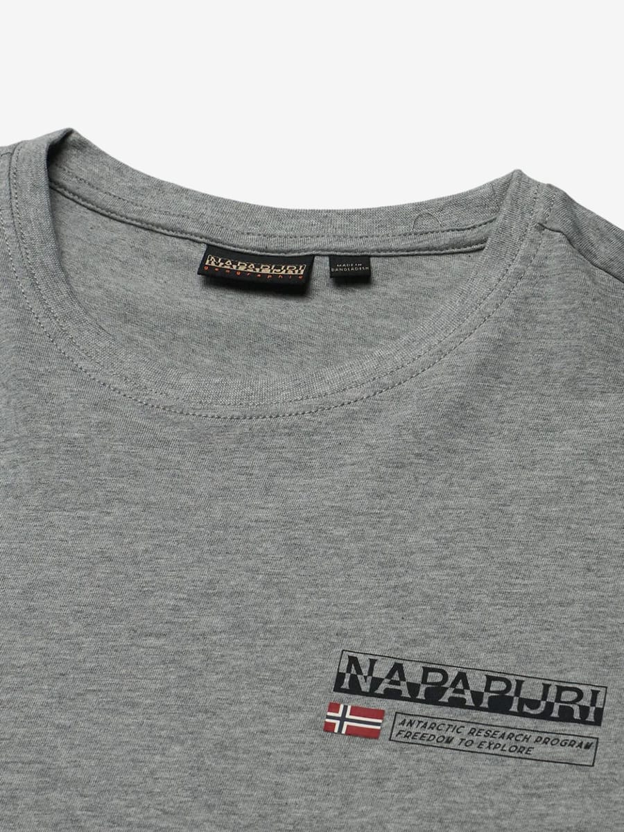 NAPAPIJRI — Футболка A-Kasba Grey Melange