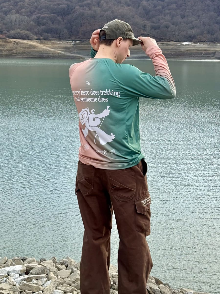 CALLED A GARMENT — Лонгслив Trekking Персиковый/морская волна