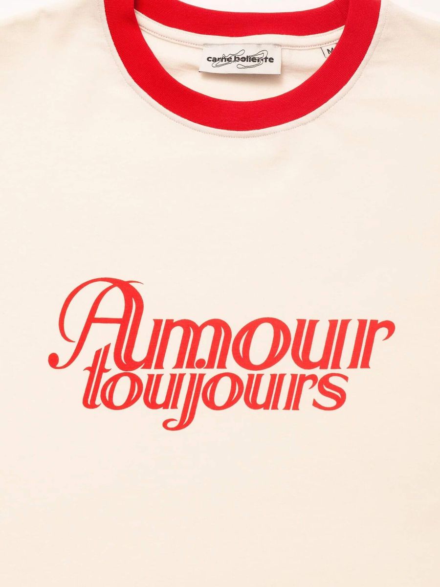 CARNE BOLLENTE — Футболка Even More Amour Off White/Red