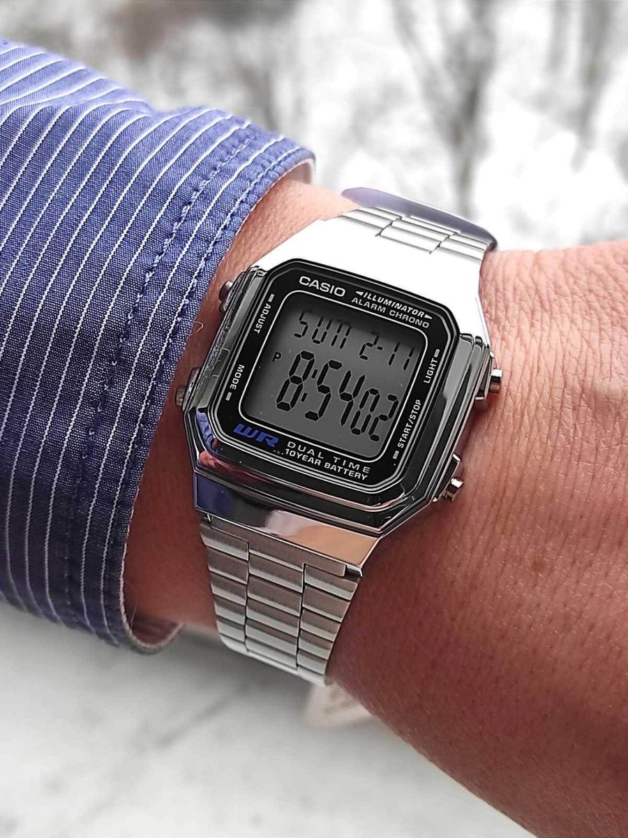 CASIO — Часы Vintage A178WA-1 Silver/Black