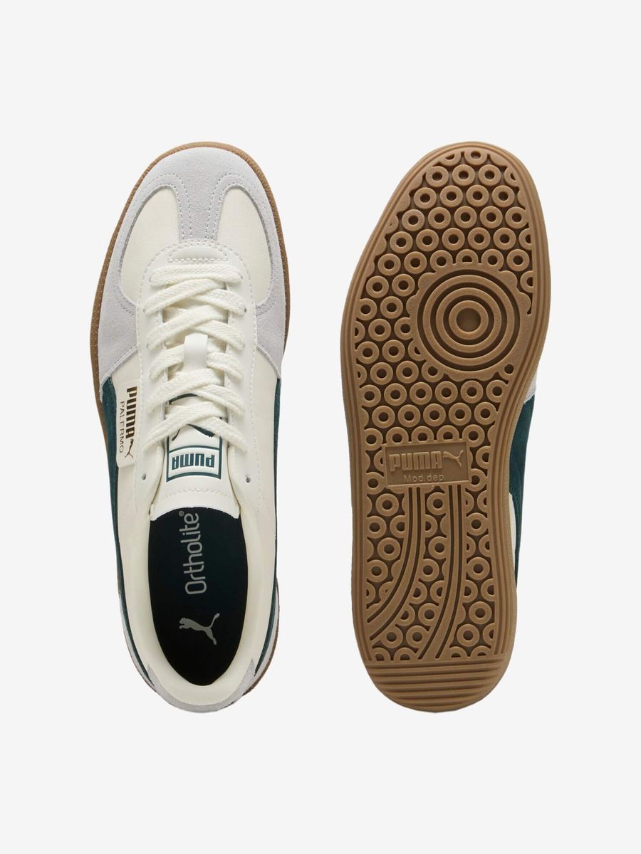 PUMA — Кроссовки Palermo Lth Warm White/Green Terrain