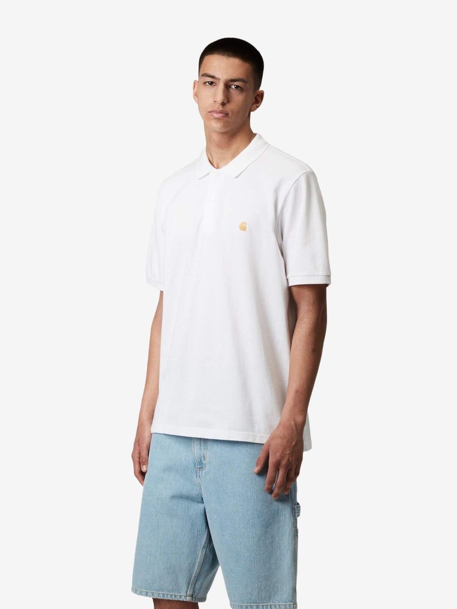 CARHARTT WIP — Футболка Поло Chase Pique White/Gold