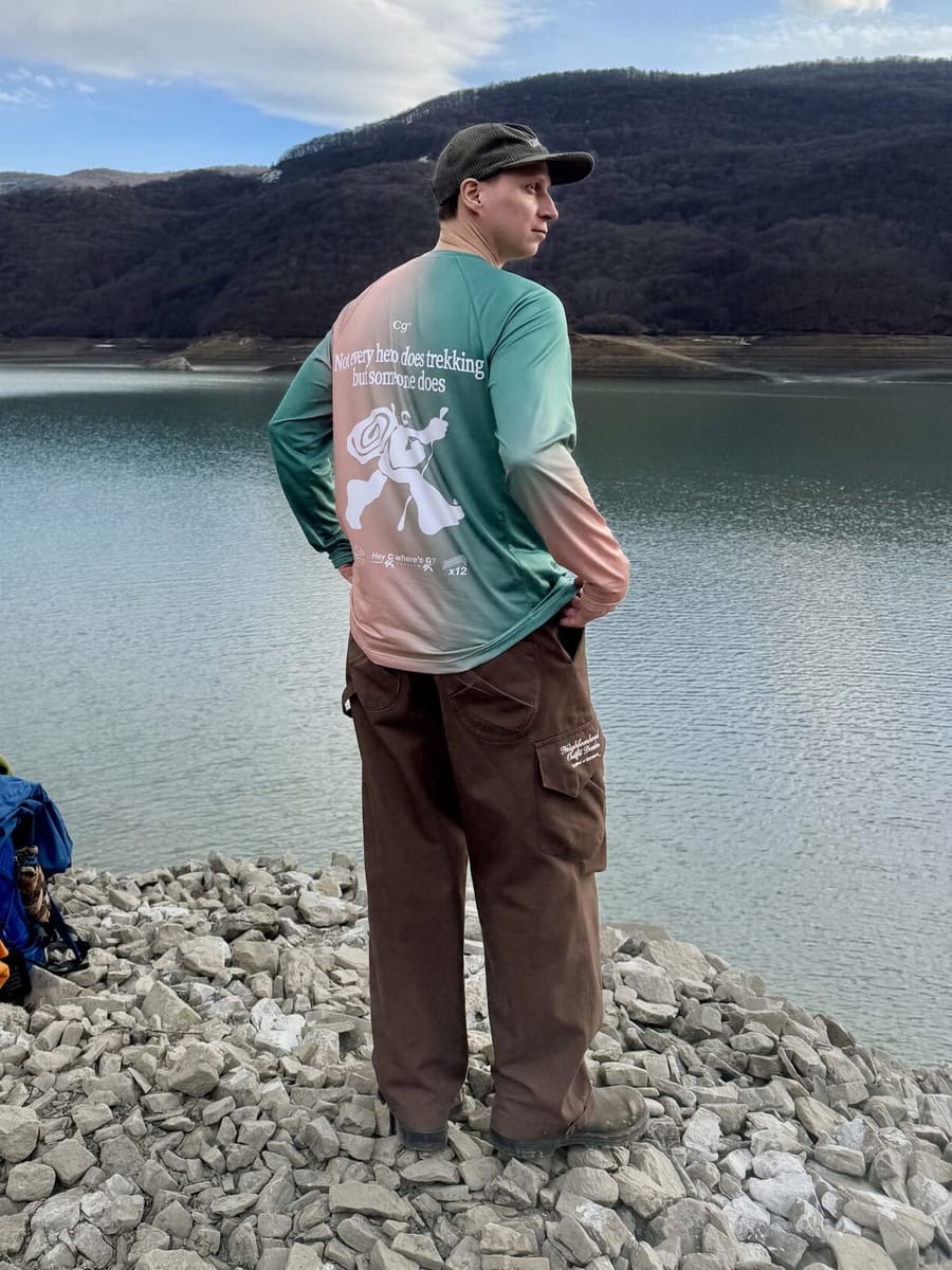CALLED A GARMENT — Лонгслив Trekking Персиковый/морская волна