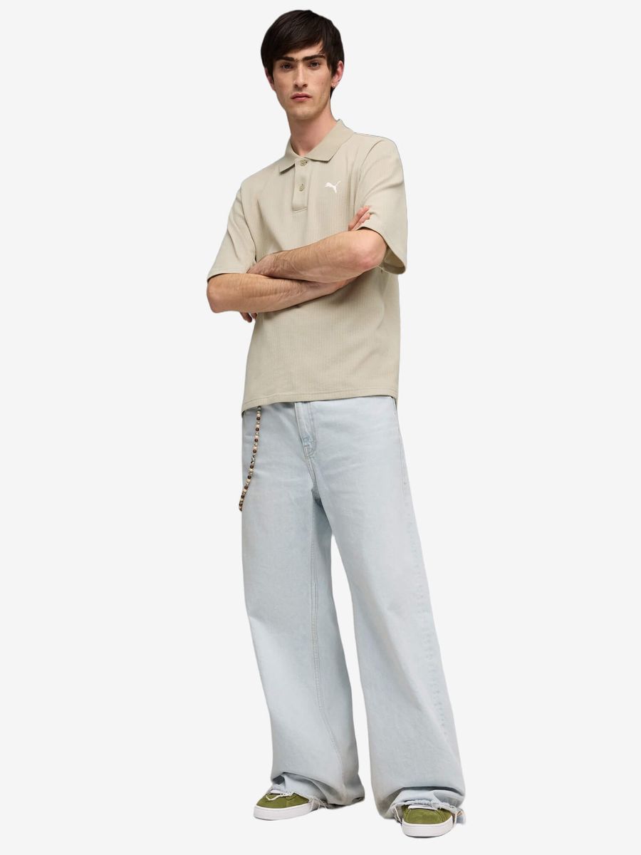 PUMA — Футболка Поло Wardrobe ESS Boxy Polo Pebble Gray