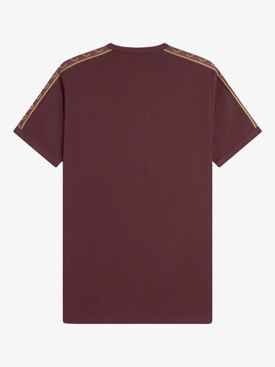 FRED PERRY — Футболка Contrast Tape Ringer Oxblood