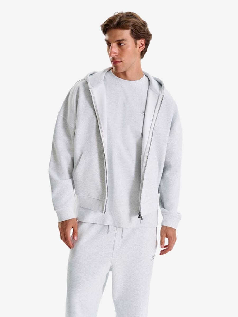 BRÛLER D’AMOUR — Худи Zip Logo de Base 01 Grey Melange