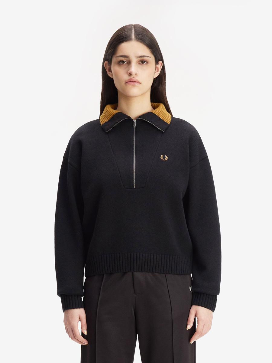 FRED PERRY — Свитер W Half Zip Jumper Black
